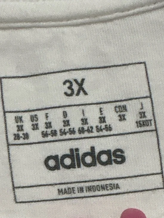 100% Cotton Adidas White Short Sleeve Tee - Picture 3 of 5